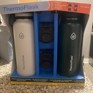 ThermoFlask 40oz Spout Straw Double Wall Water Bottles